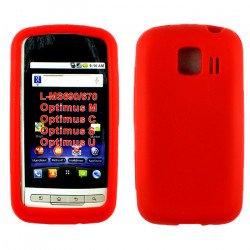 LG Optimus M MS690 670 Silicon Soft Case (Red)